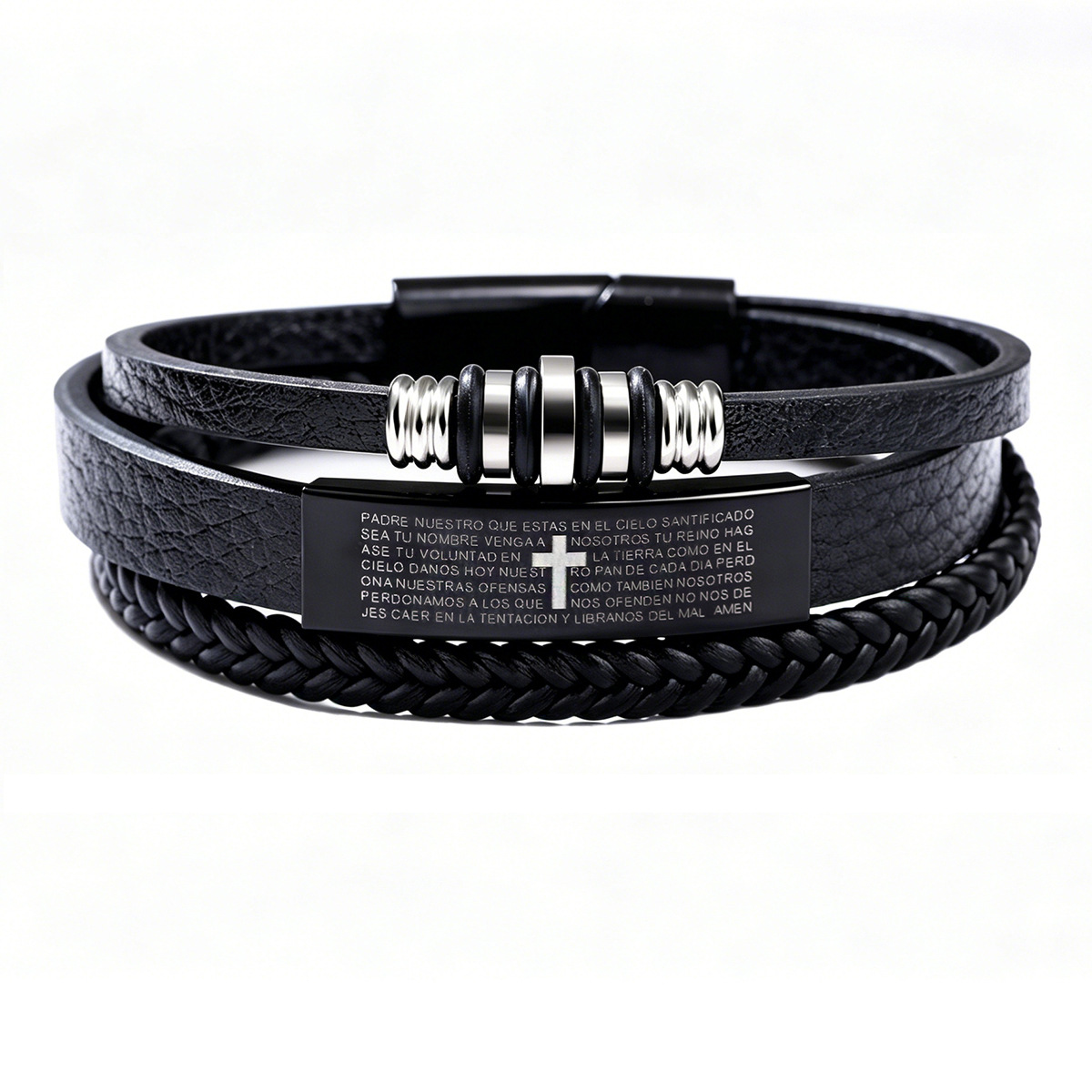 Men Triple Layer Braided Leath - огляд і ціна Magnetic Clasp Cosplay