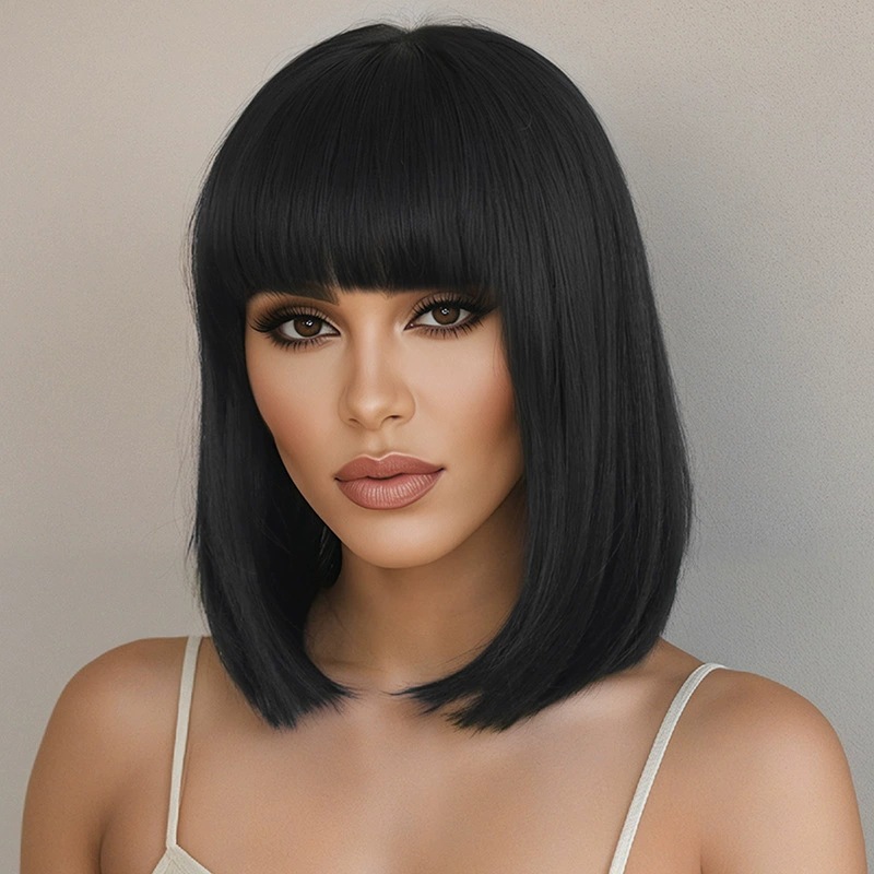 Fashionable women's short blac - огляд і ціна Wig Fiber Net
