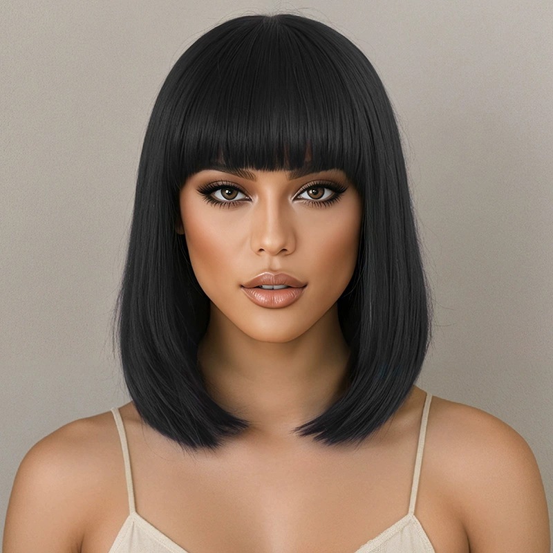 Fashionable women's short blac - огляд і ціна Wig Fiber Net