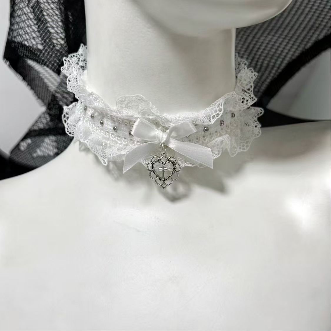 Goth Black Lace Choker with Bo - огляд і ціна Magnetic Clasp Cosplay